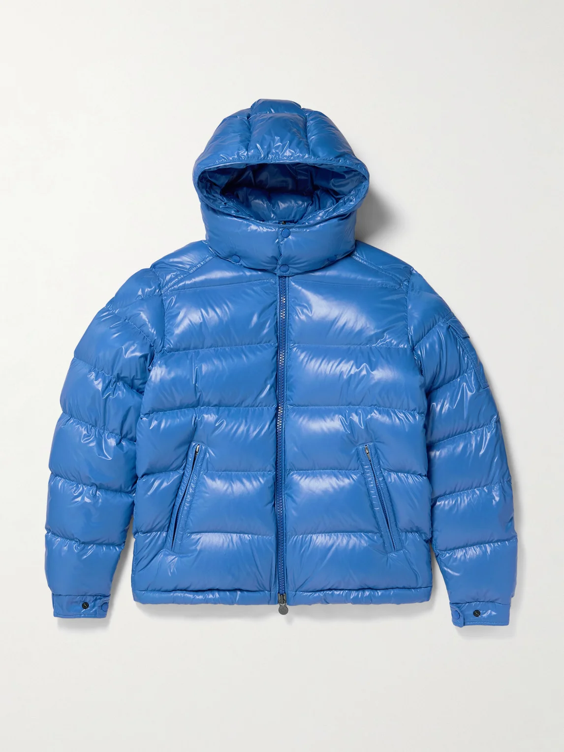 Maya Logo-Appliquéd Quilted Shell Hooded Down Jacket - 1