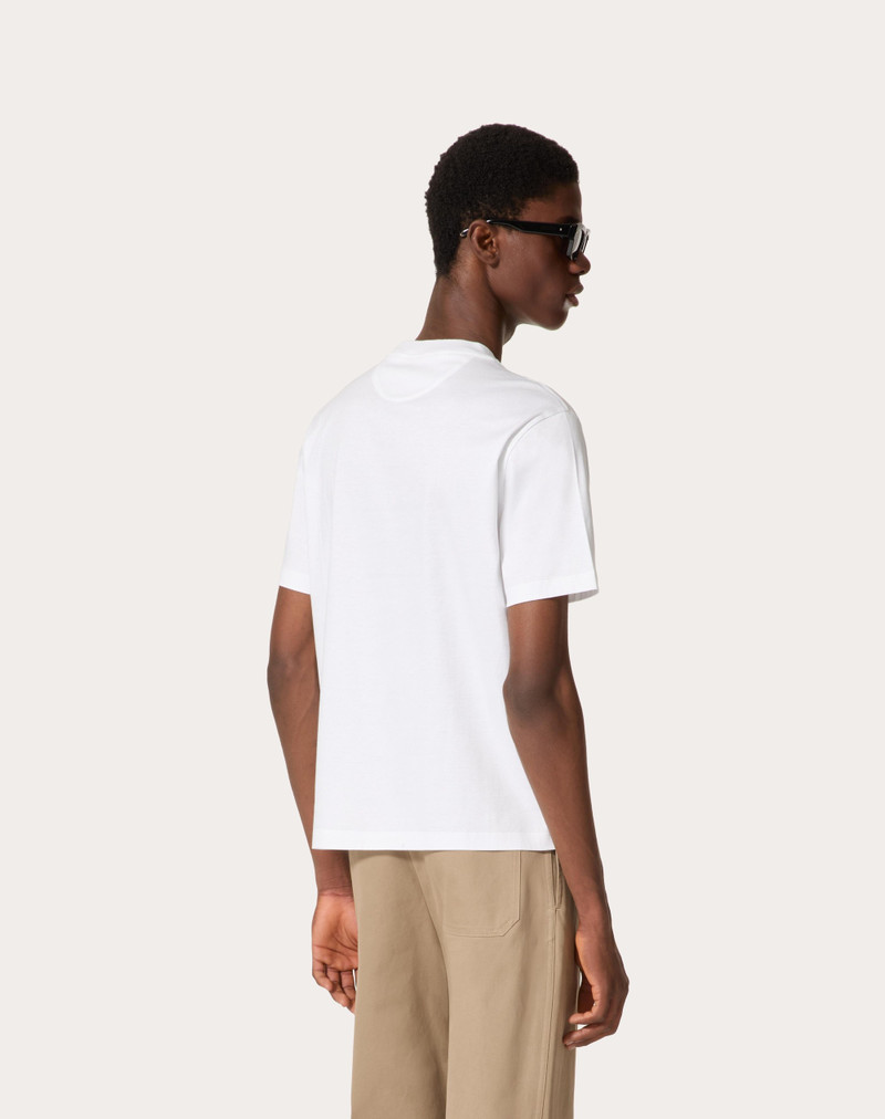 VALENTINO PRINT COTTON CREWNECK T-SHIRT 4