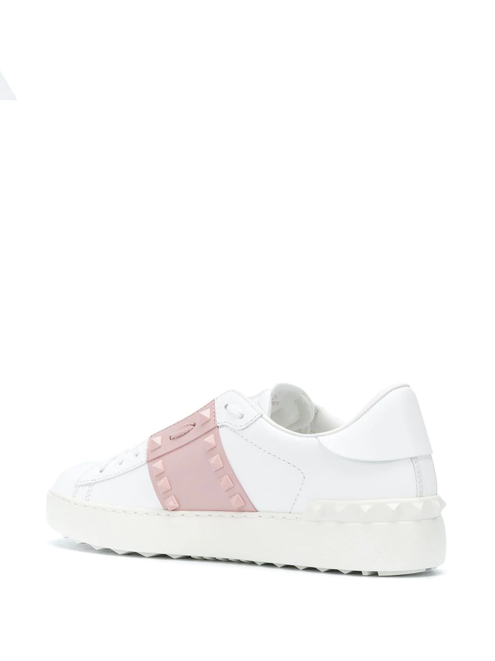 Rockstud open leather sneakers - 3