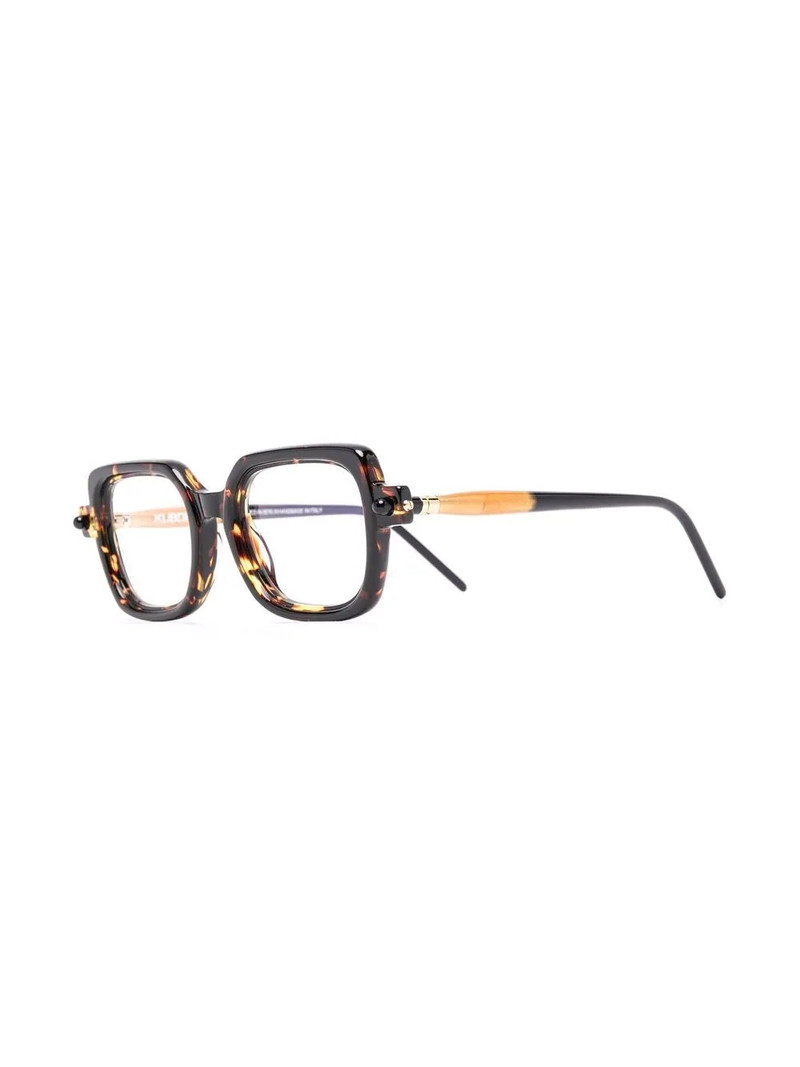 Kuboraum tortoiseshell-effect square-frame glasses outlook