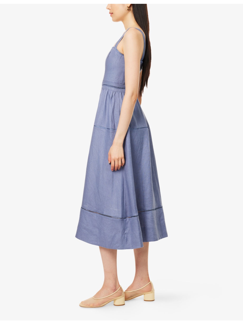 Everett Square-Neck Linen Midi Dress - 3