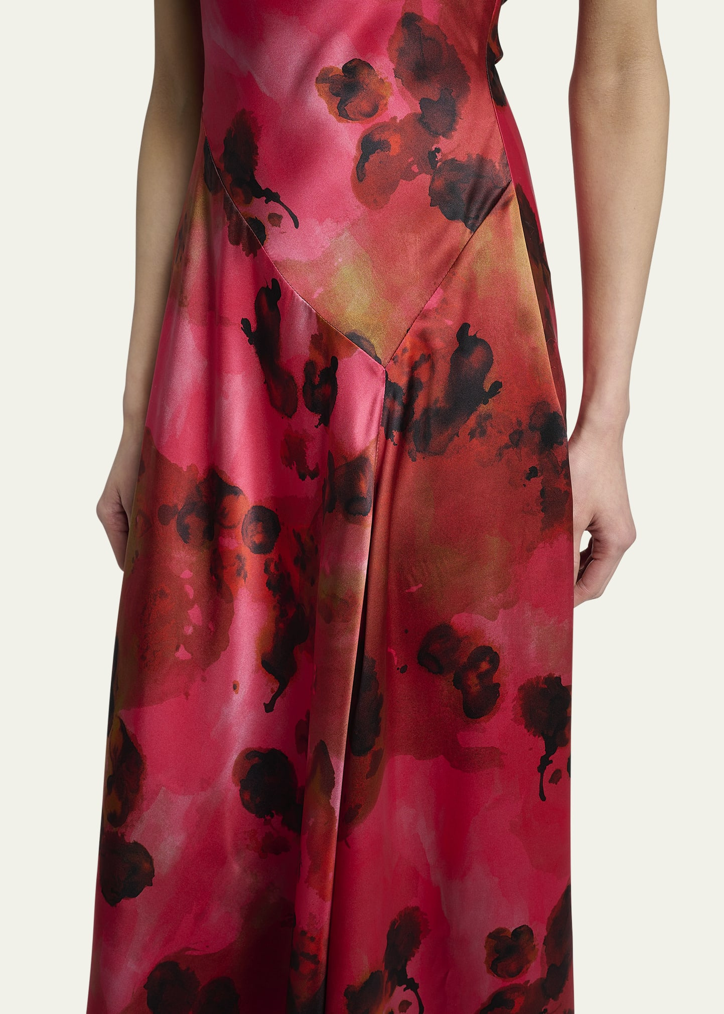 Sleeveless Draped Silk Midi Dress - 5