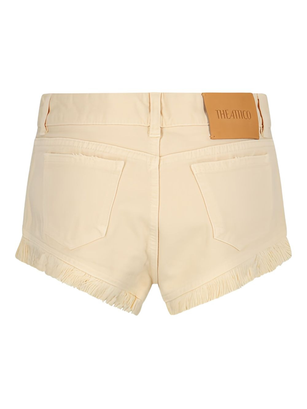 fringed denim shorts - 2