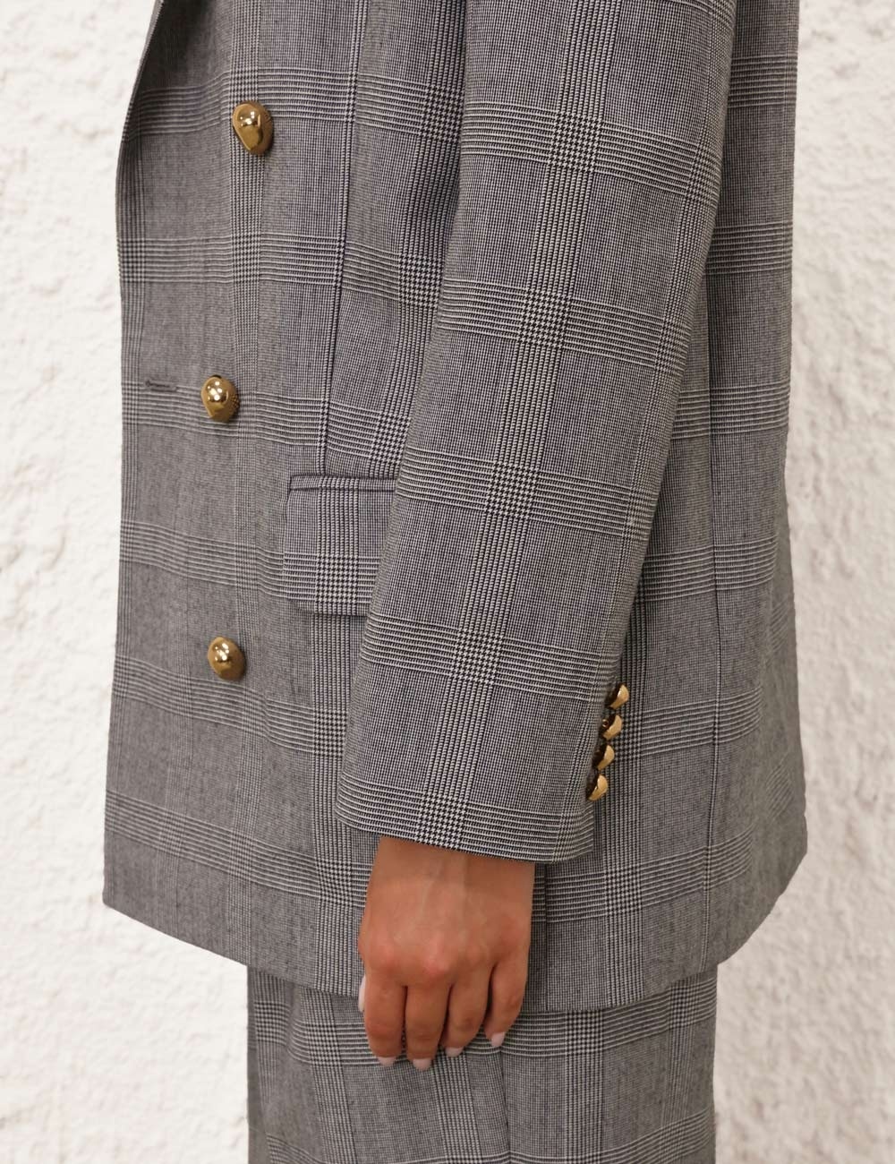 CRUSH CHECK OVERSIZED JACKET - 9