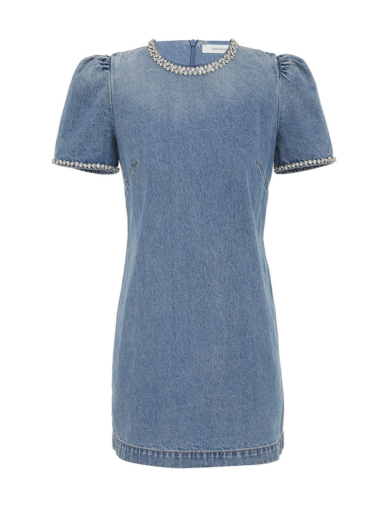 Zimmermann CRUSH EMBELLISHED DENIM DRESS - 2168DR251BLUMOON | REVERSIBLE