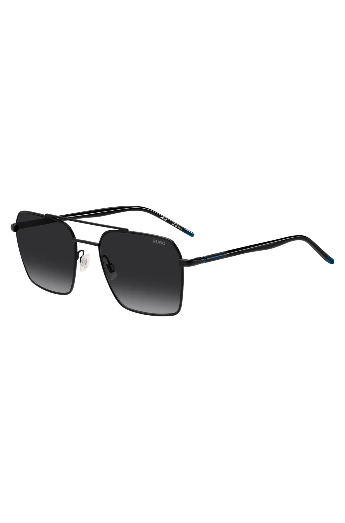 DOUBLE-BRIDGE SUNGLASSES IN BLACK AND BLUE - 1