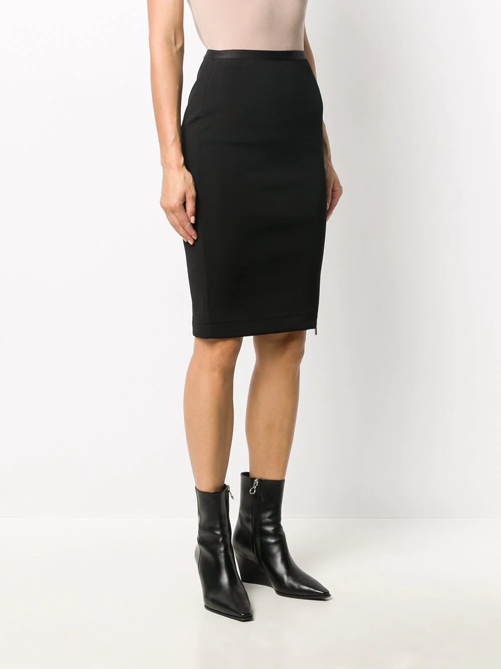 zip side-slit pencil skirt - 3