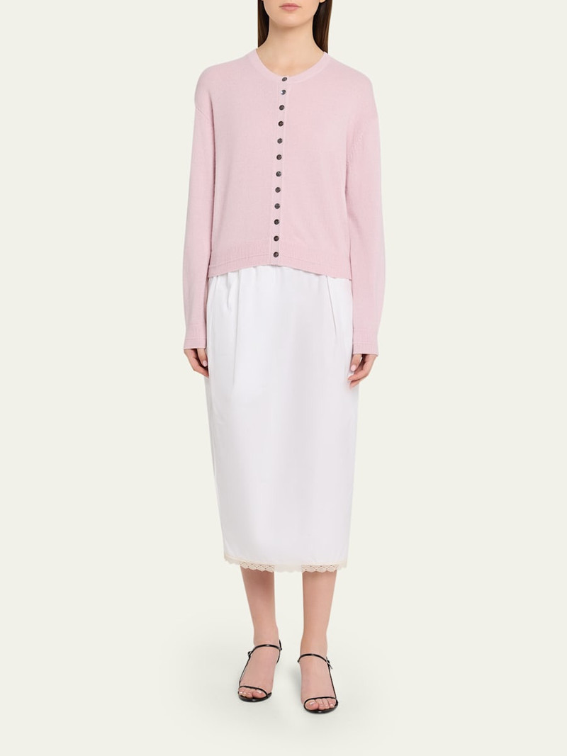 MARIA McMANUS Tiny Button Cashmere Crewneck Cardigan outlook