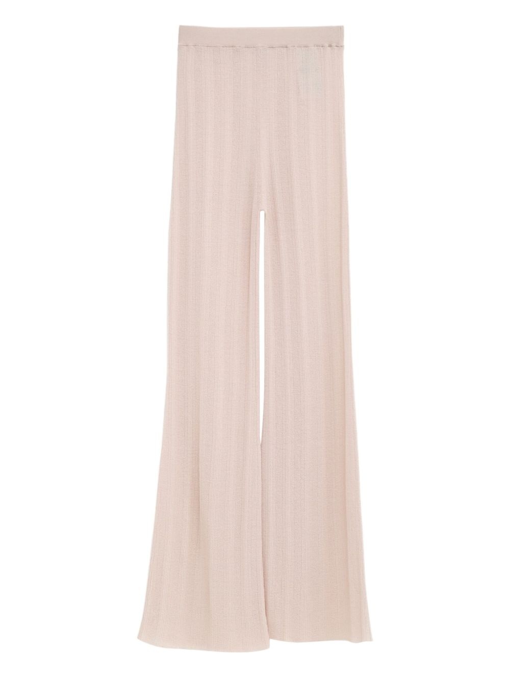 ribbed-knit trousers - 1