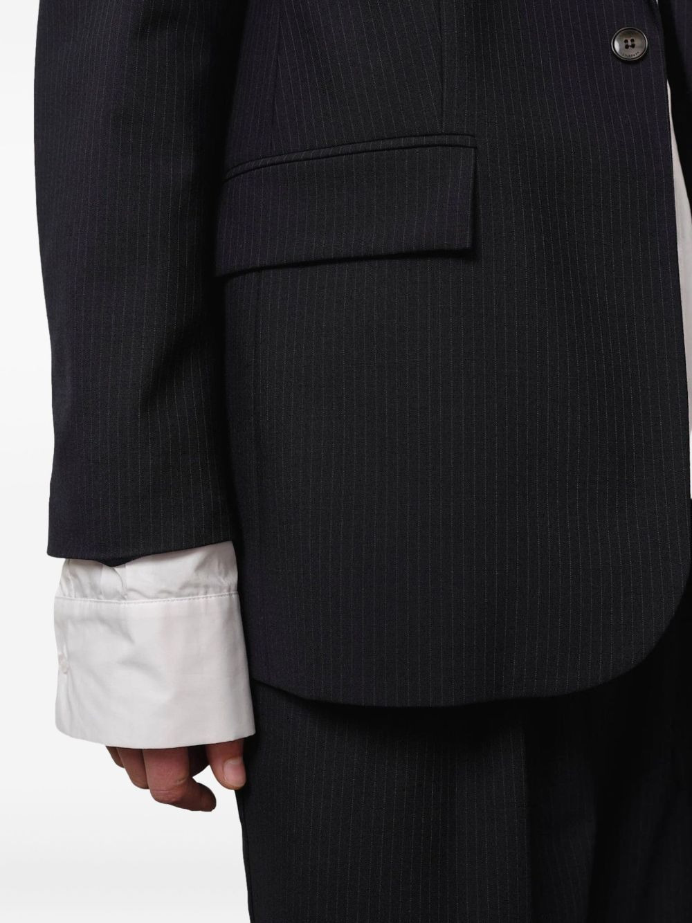 pinstripe single-breasted blazer - 4