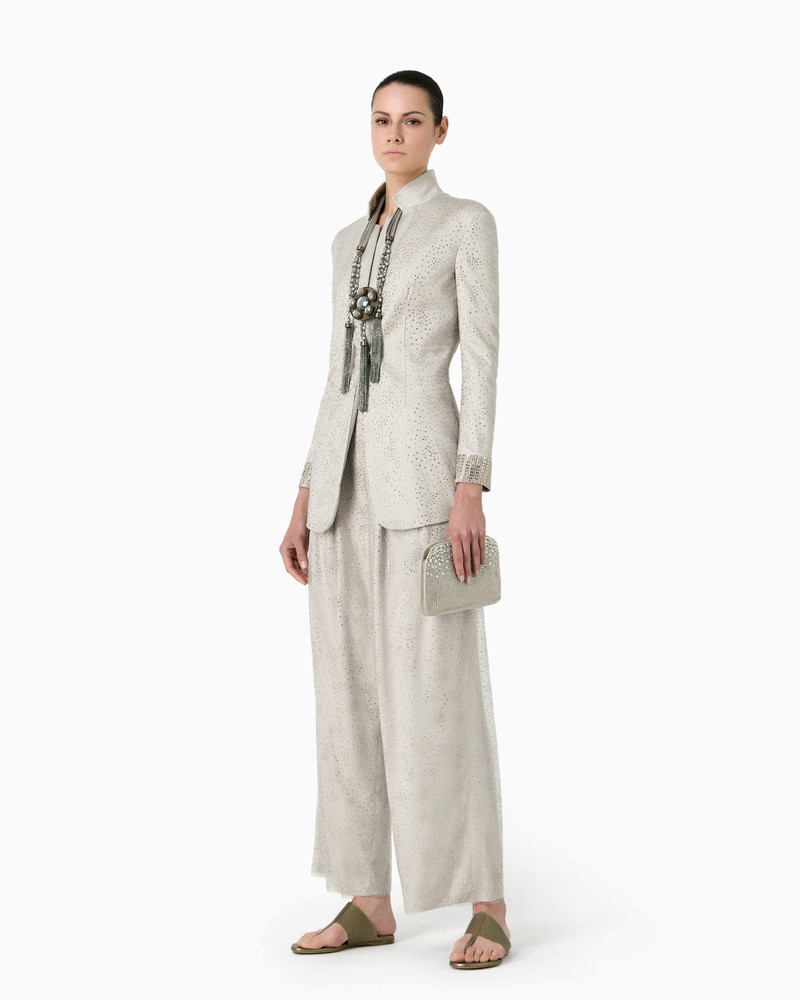 GIORGIO ARMANI Crystal-embroidered single-breasted jacket outlook