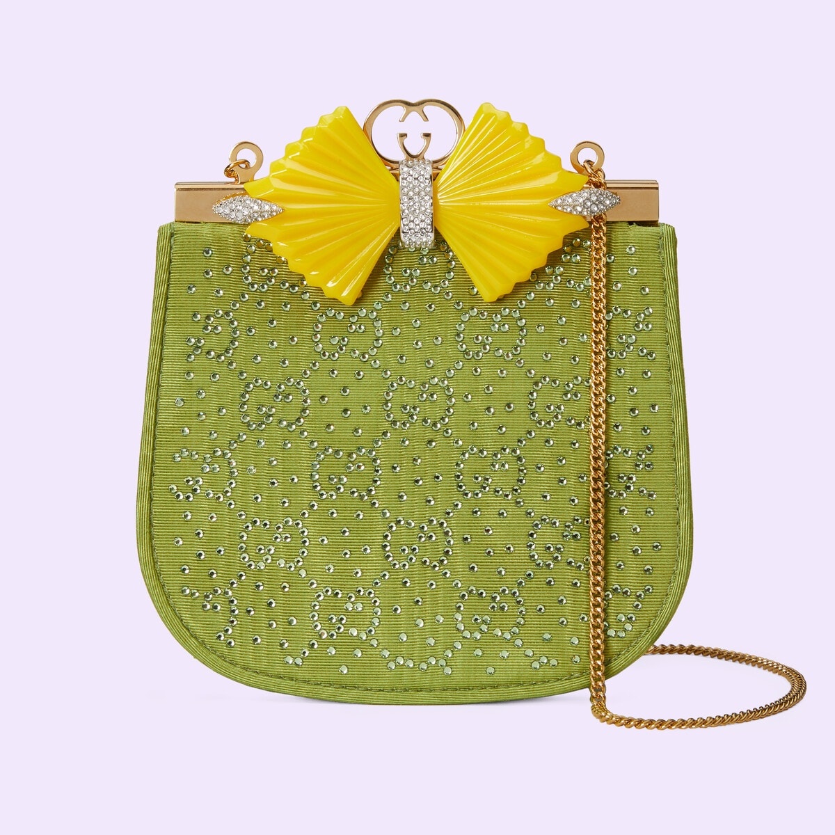 GG moire fabric handbag with bow - 1