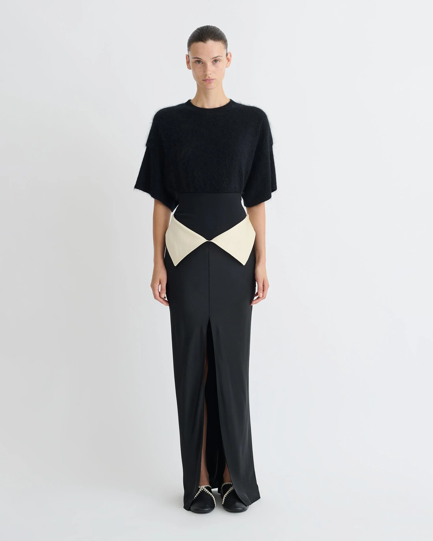 Crisp Satin Long Skirt - 1