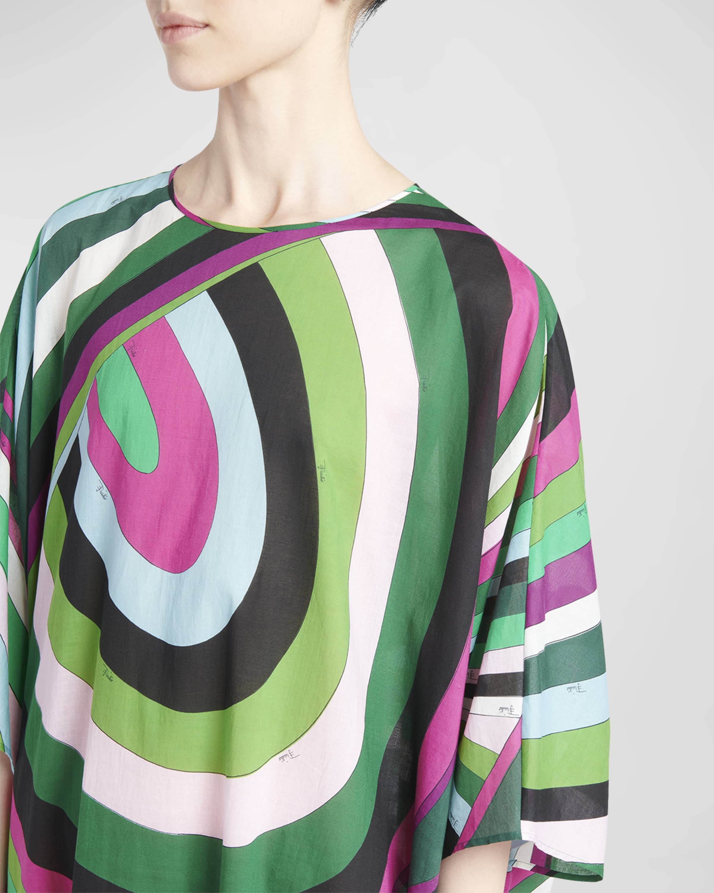 Emilio Pucci Abstract-Print Long-Sleeve Jersey Dress