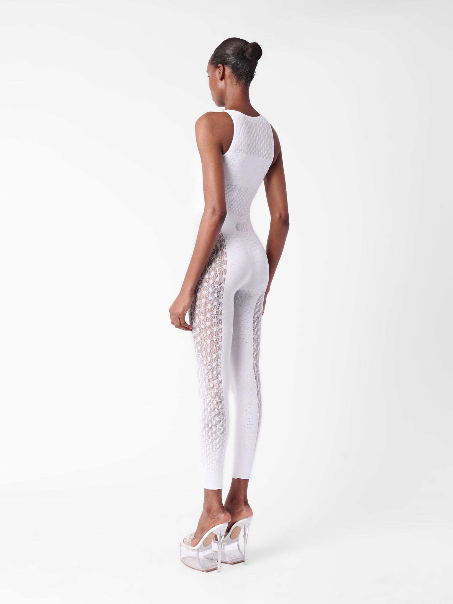 RHINESTONED JANICE JUMPSUIT OPTIC WHITE - 6