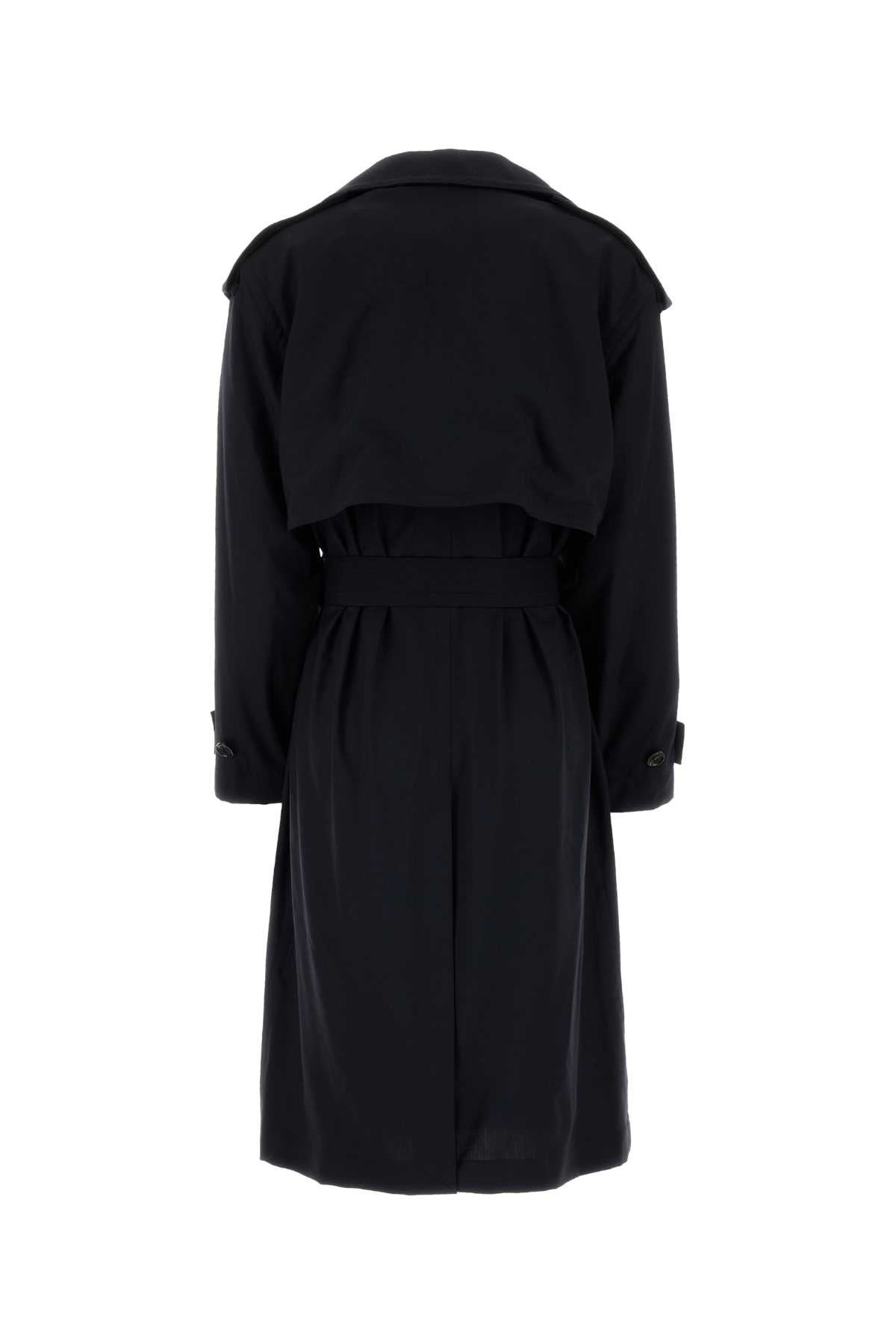Bottega Veneta Women Black Wool Trench Coat - 2