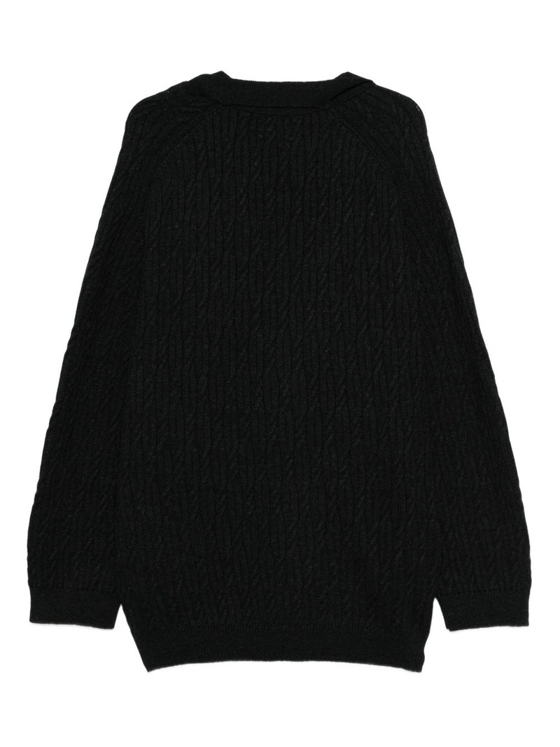 MAGLIANO cable-knit cashmere cardigan outlook