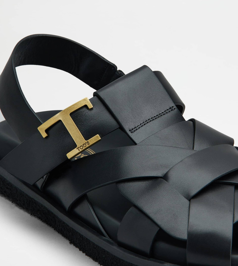 T TIMELESS SANDALS IN LEATHER - BLACK 5