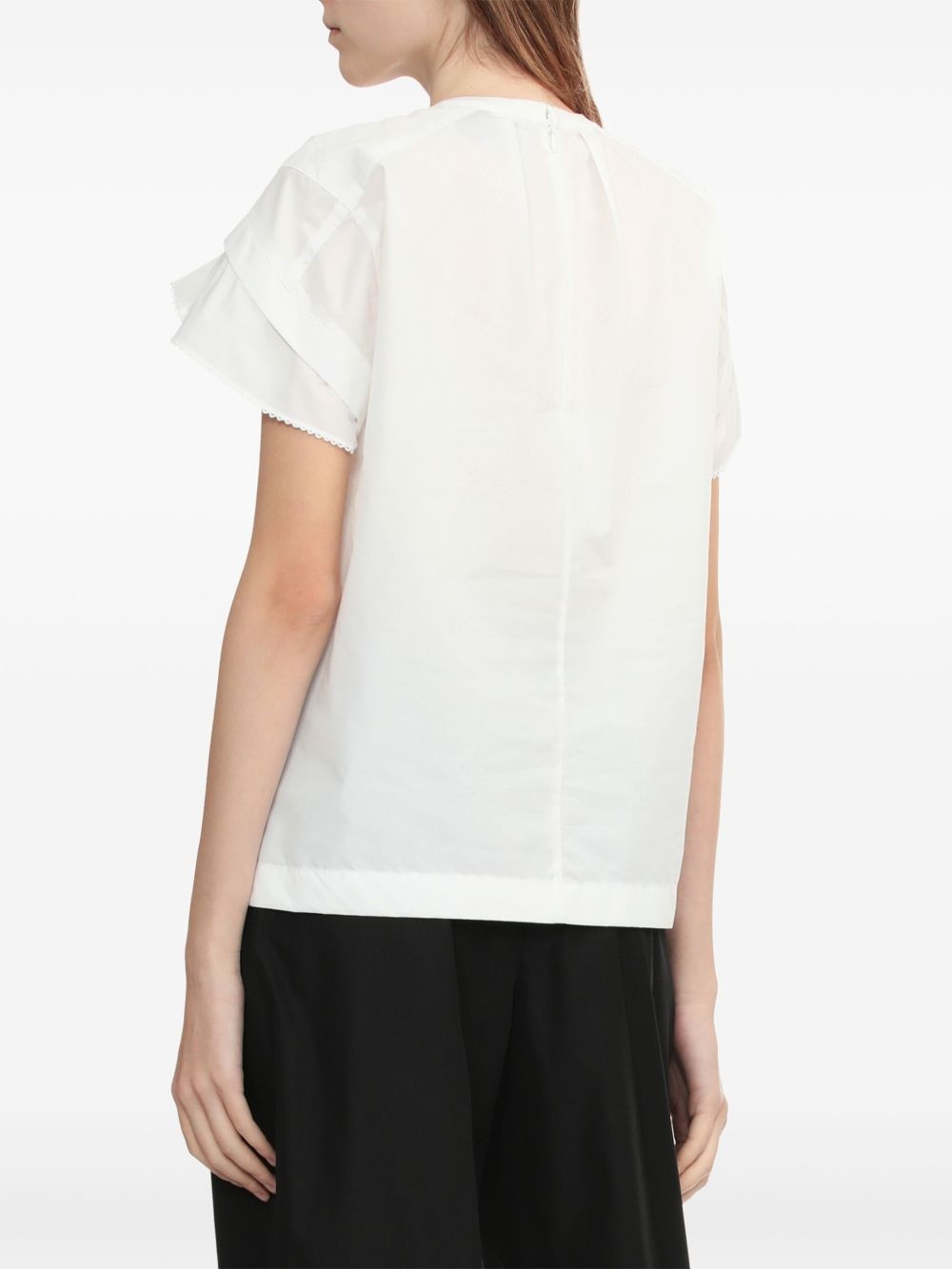 draped-detail T-shirt - 4