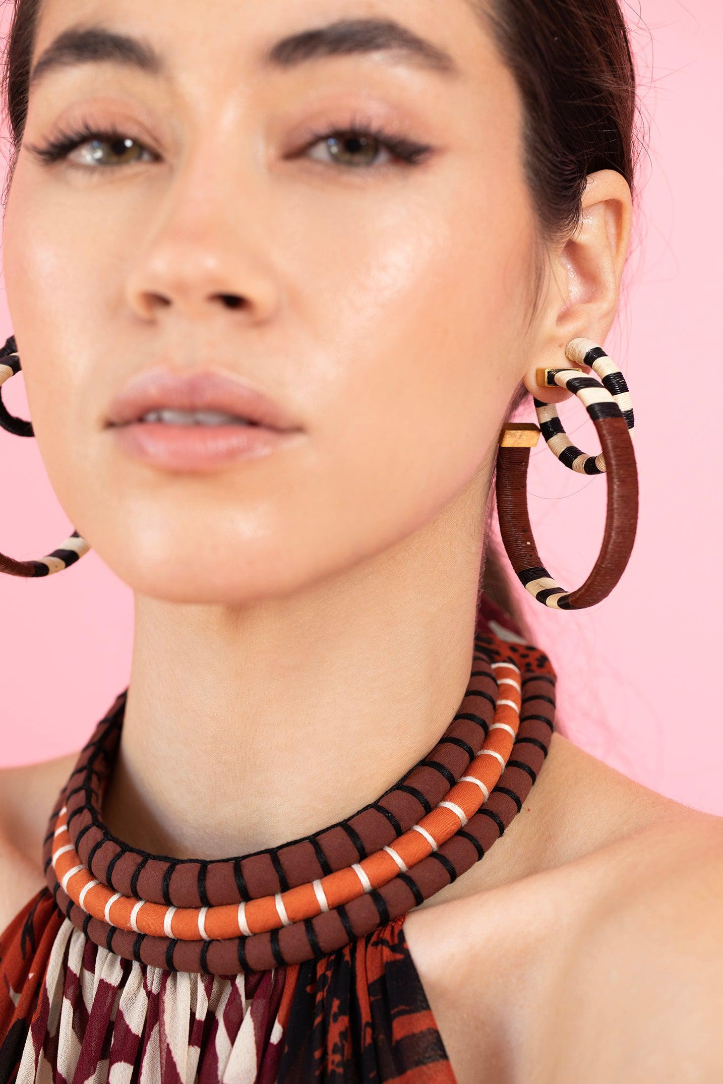 Color Parallelism Earrings - 4