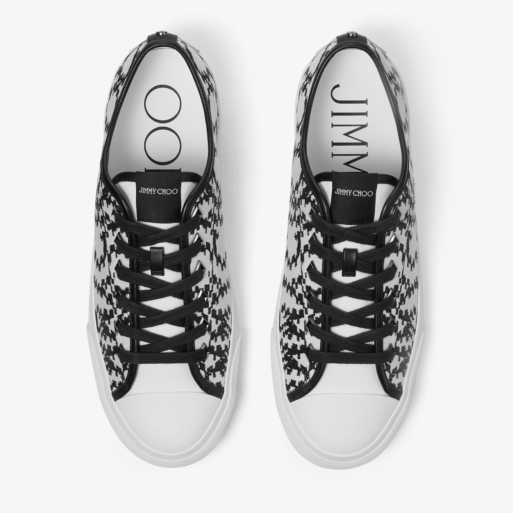 Palma/M
Black and White Distorted Jimmy Choo Jaquard Fabric Low-Top Trainers - 4