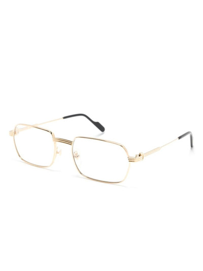 Cartier ribbed rectangle-frame glasses outlook