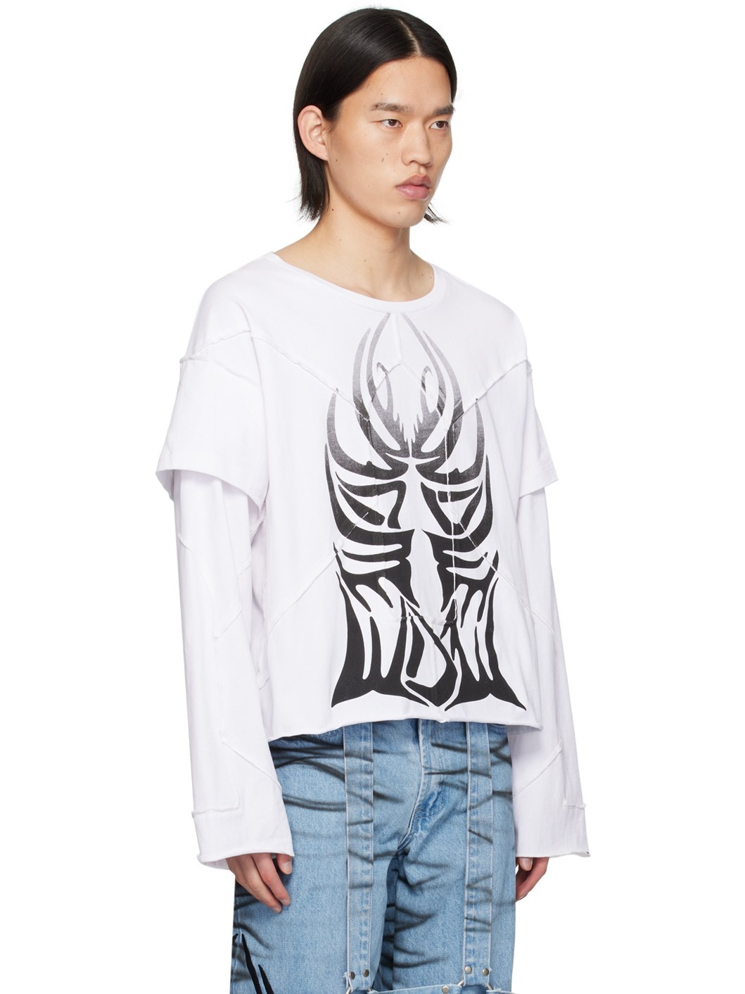 White Winged Long Sleeve T-Shirt - 2