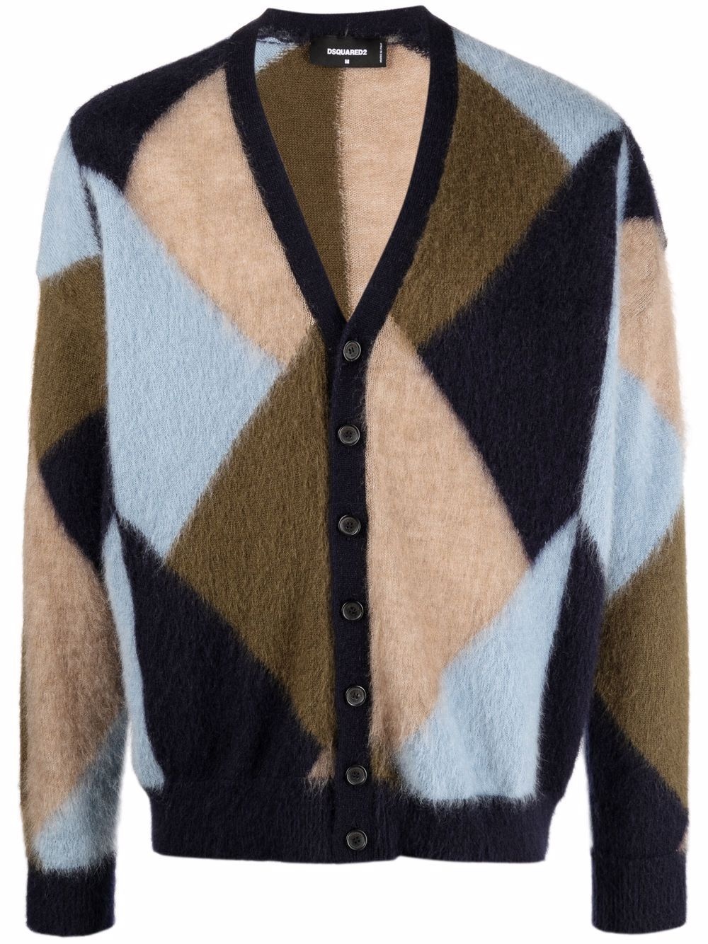 geometric-pattern cardigan - 1