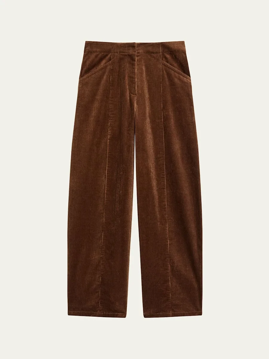 Front-Seam Micro Corduroy Pants - 1