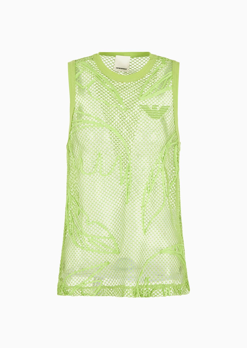 Emporio Armani Sustainability Values Capsule Collection recycled fabric mesh tank top 1