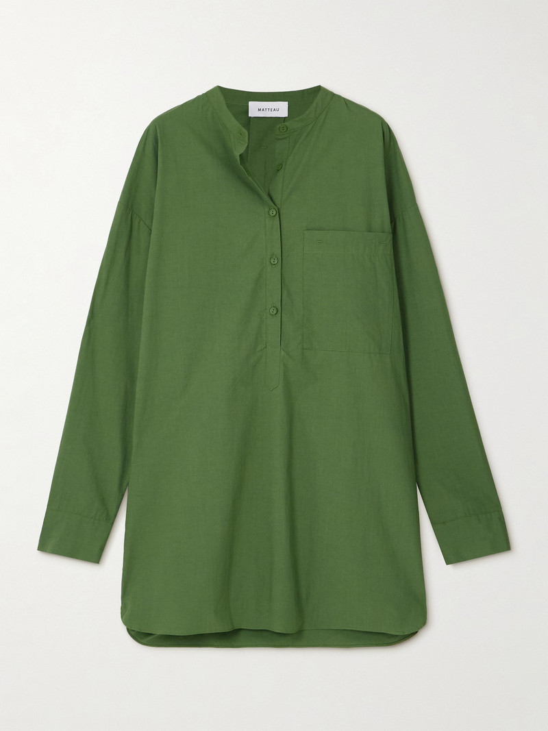 Oversized Organic Cotton-poplin Mini Shirt Dress 1