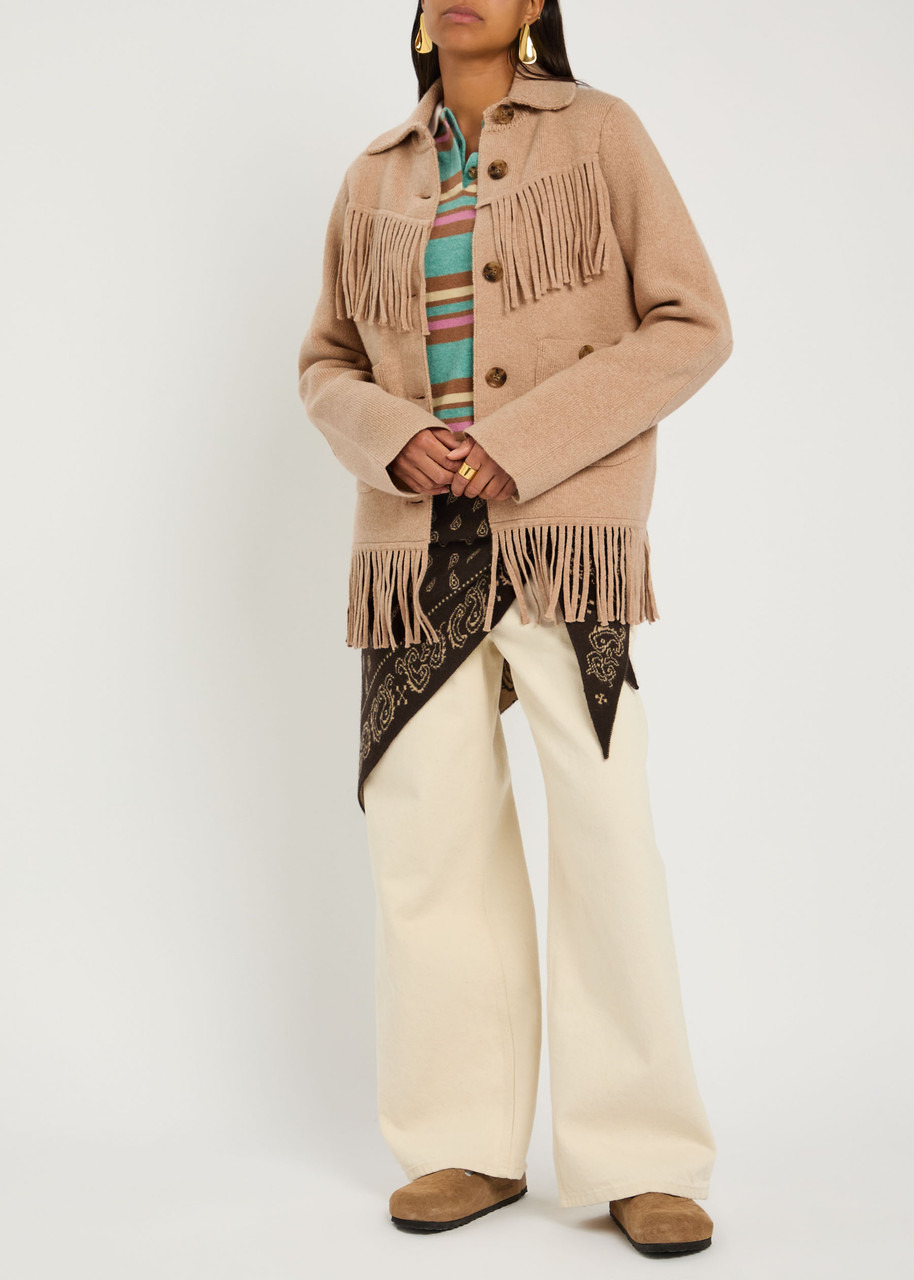 Guest In Residence Western Fringe Wool-blend Cardigan - 4