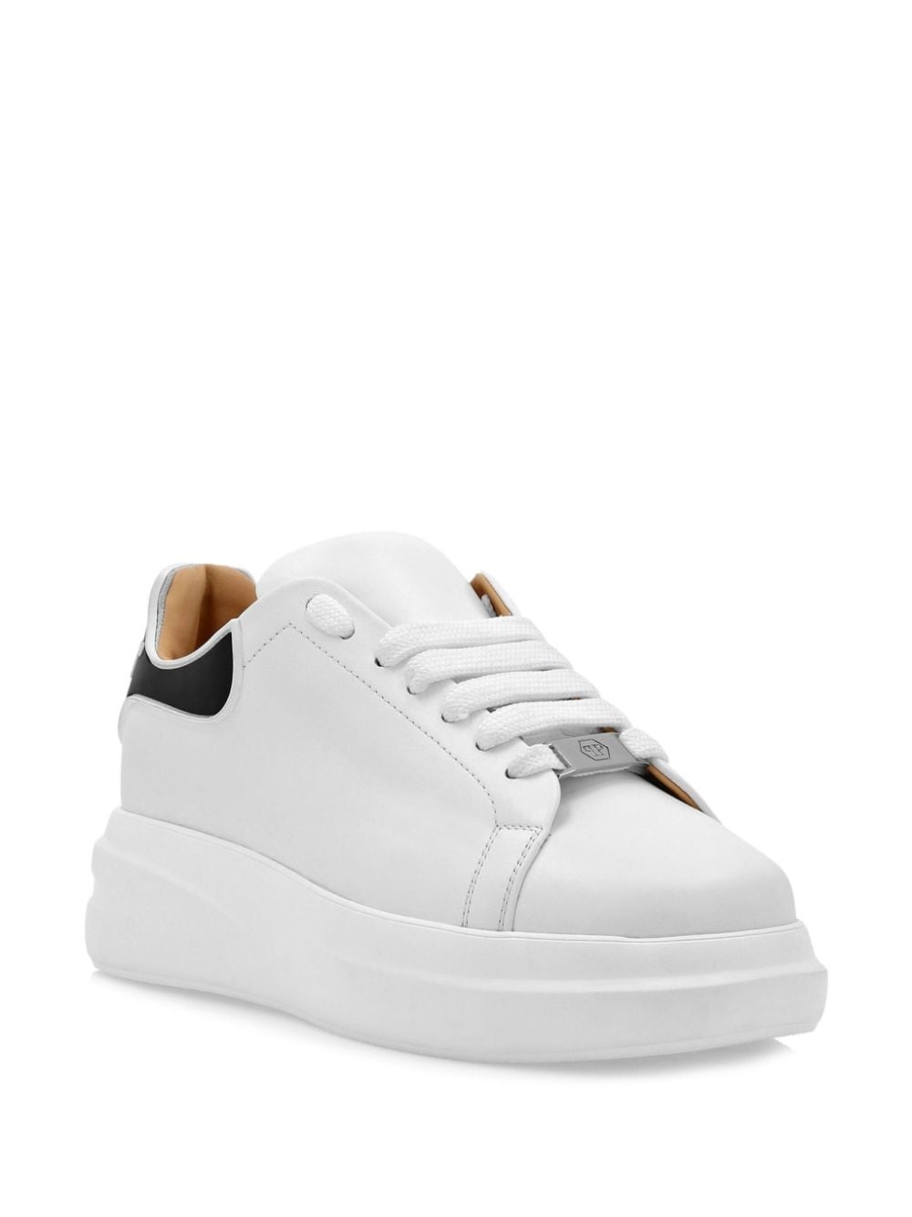 lace-up leather sneakers - 2
