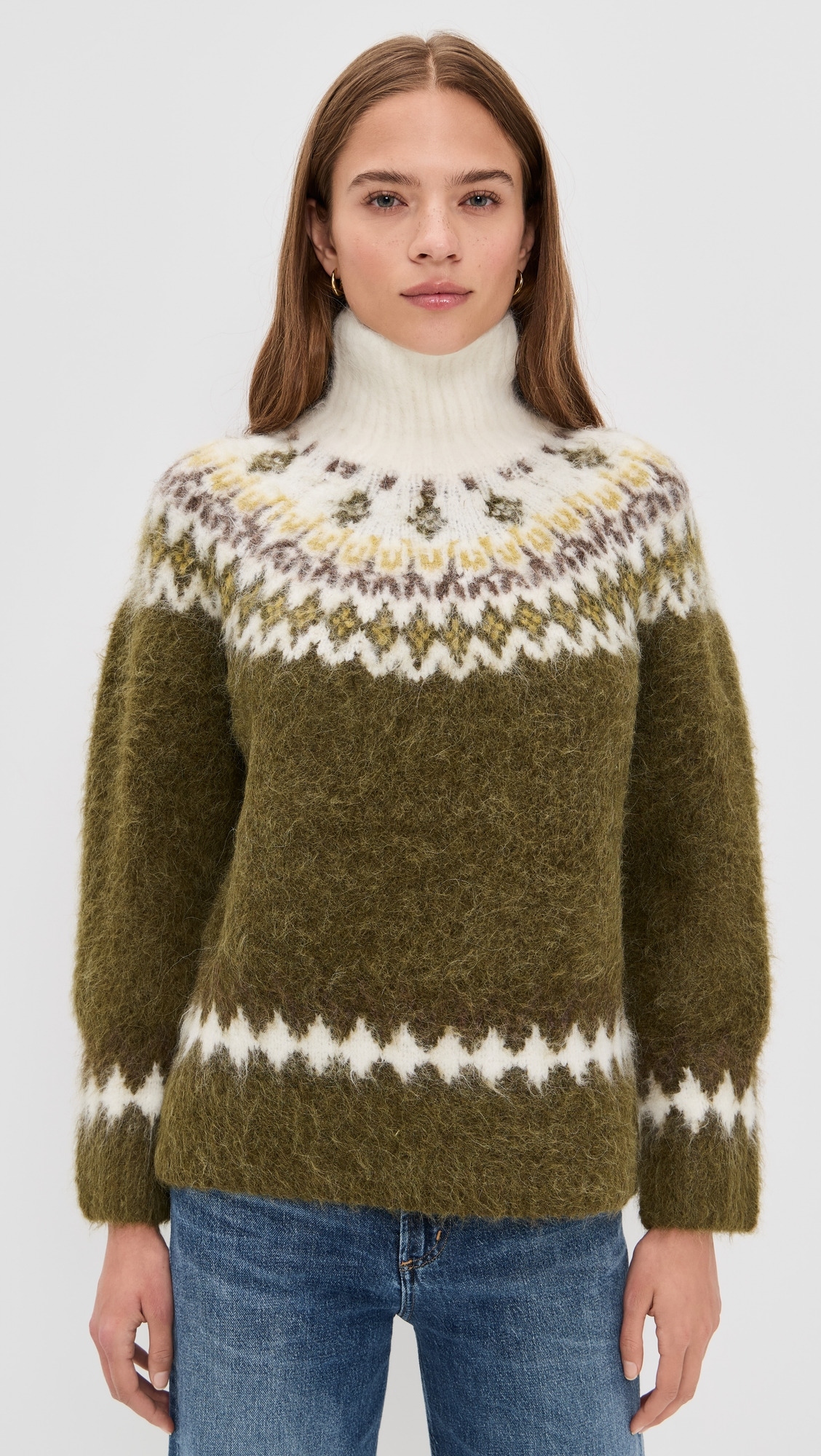 Beth Oversized Alapca Fair Isle Turtleneck - 6