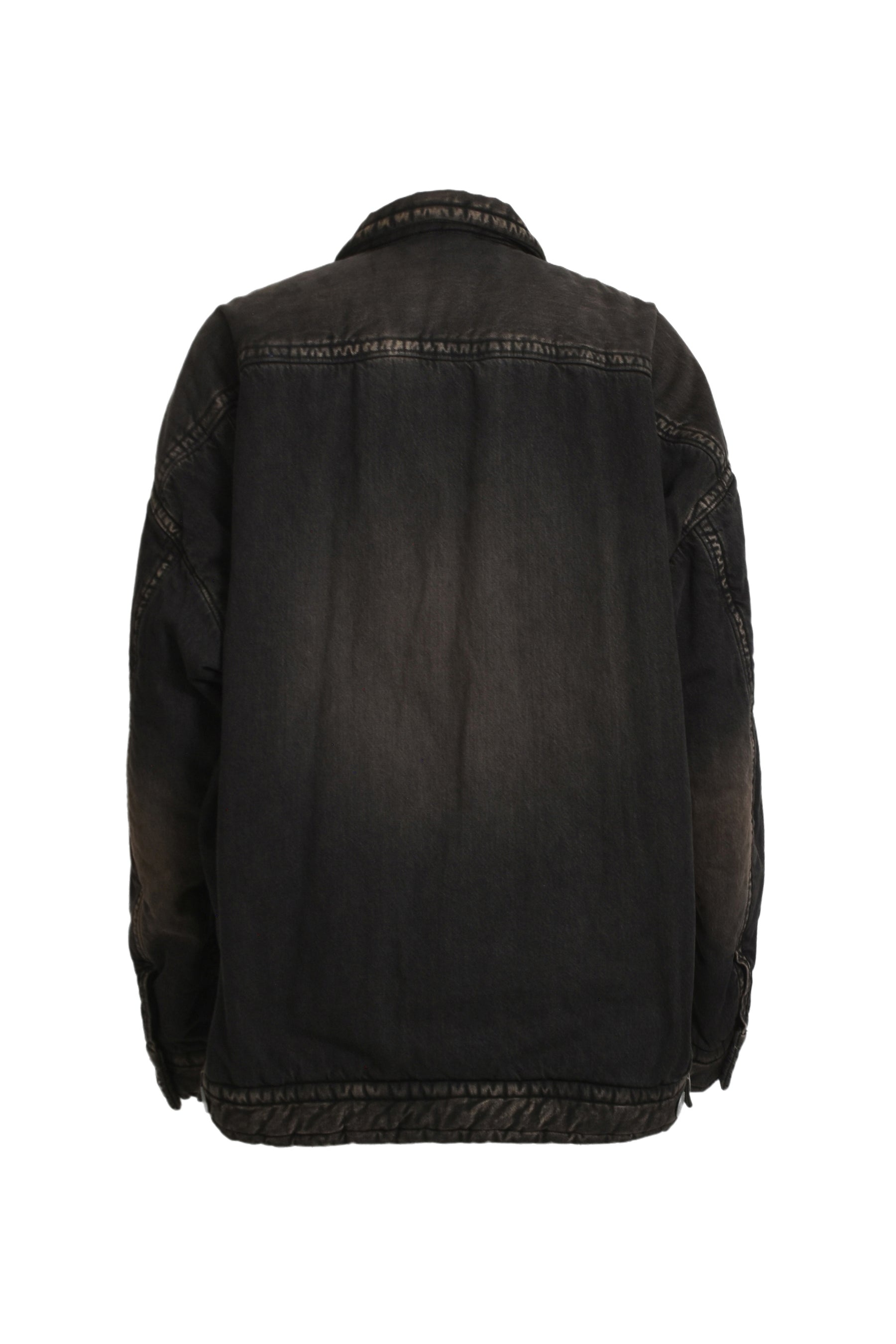 PUFFER DENIM JACKET / BLK - 2