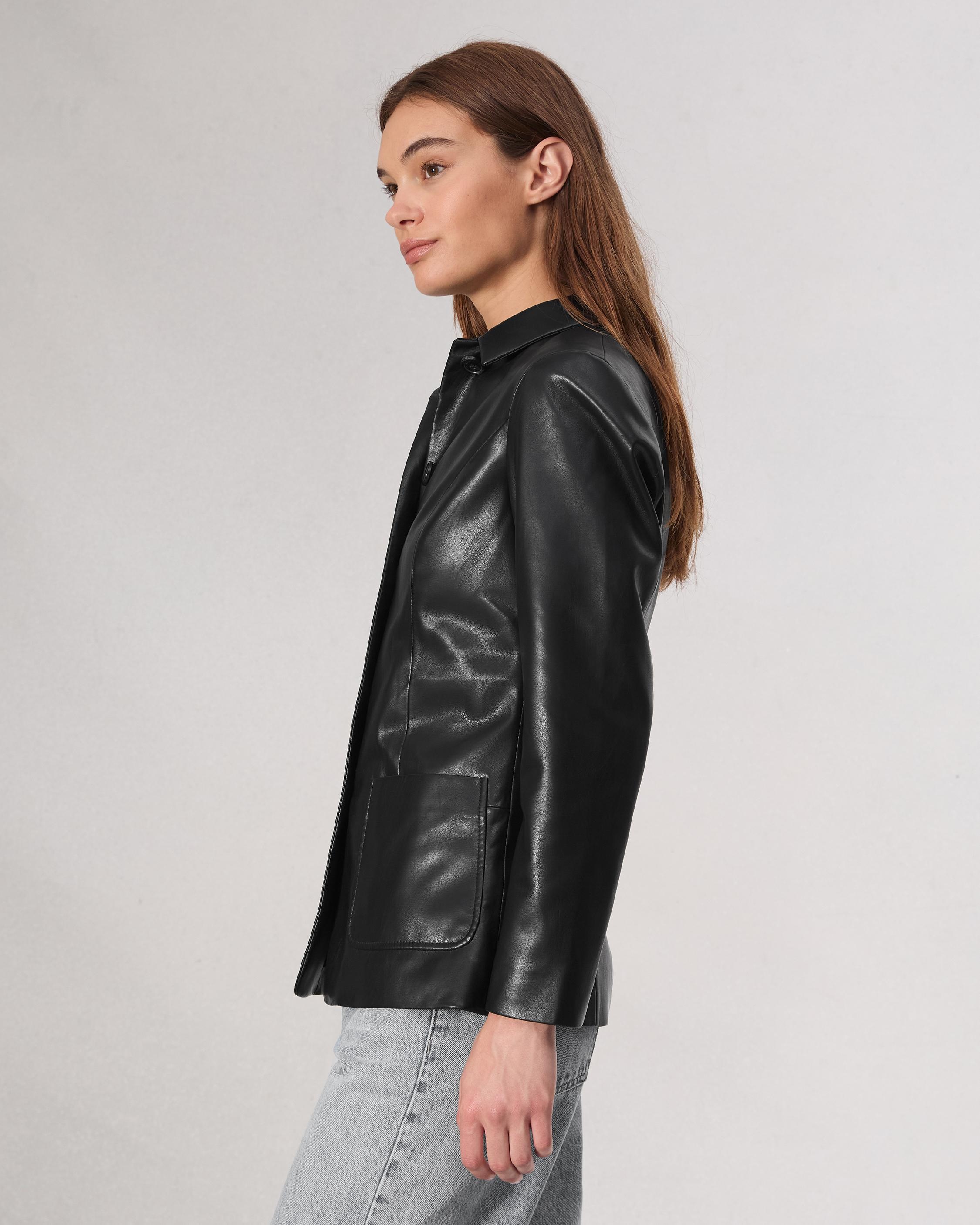 Drew Faux Leather Blazer - 4