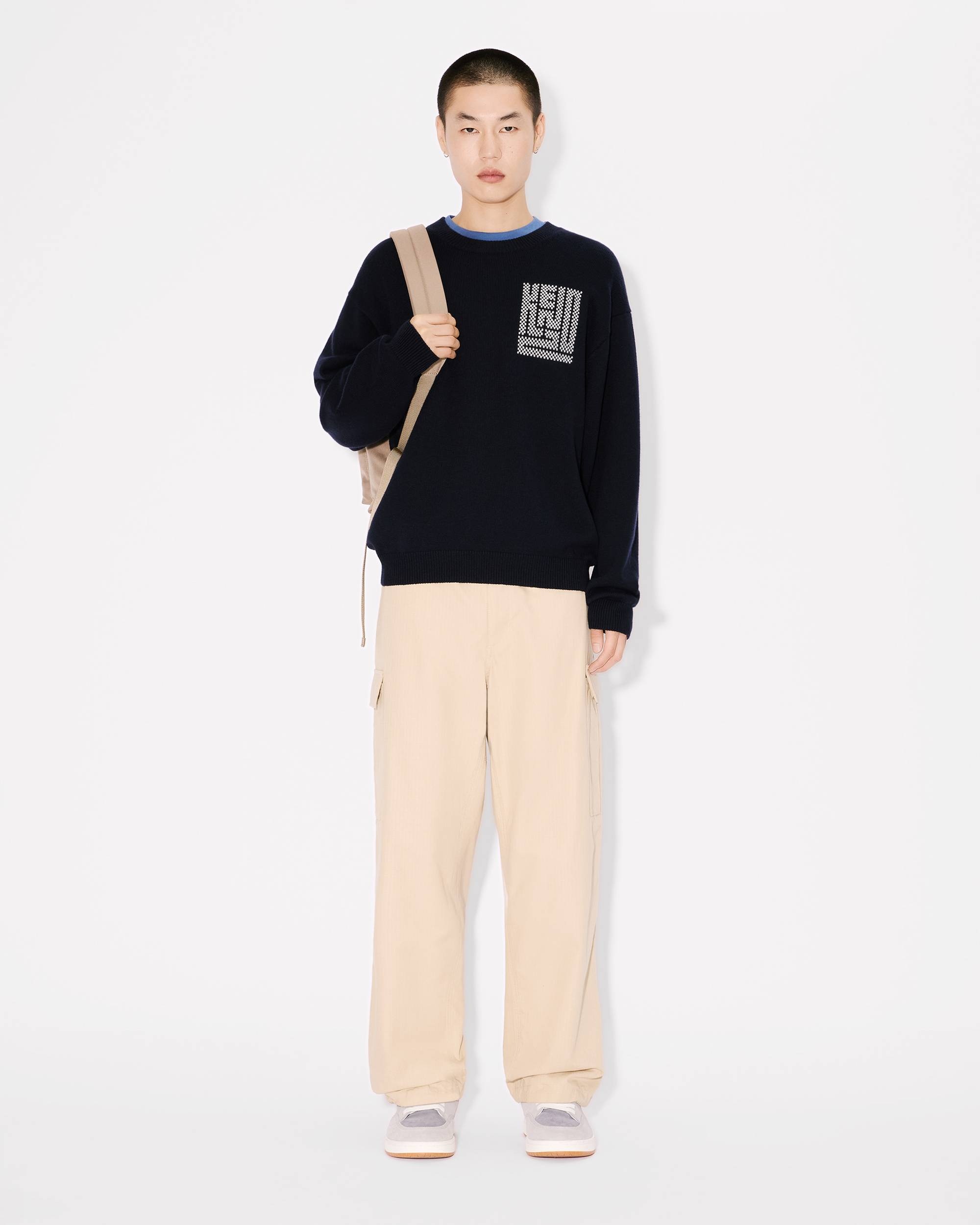 'KENZO Kamon' embroidered jumper in wool and cotton - 5