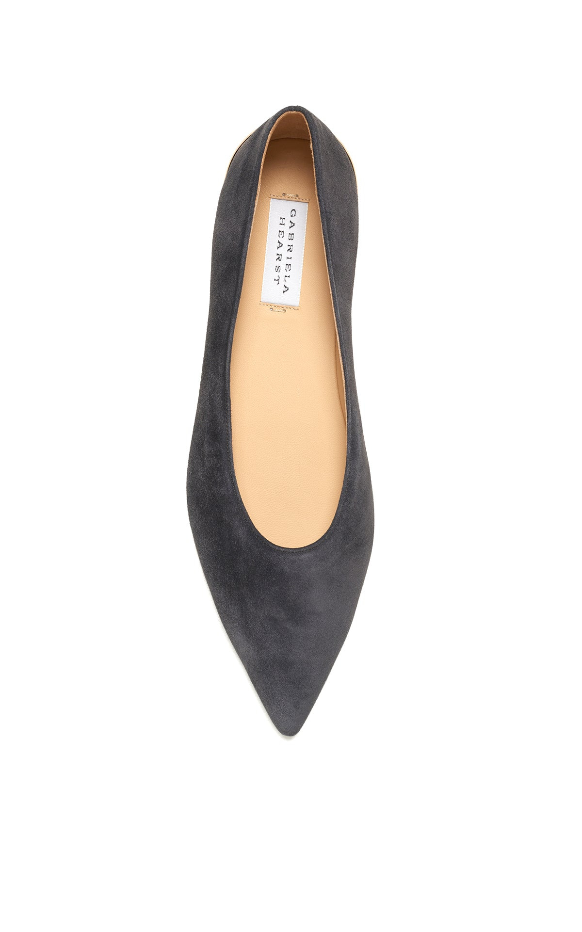 Fleur Ballerina Flat Shoe in Charcoal Suede - 4