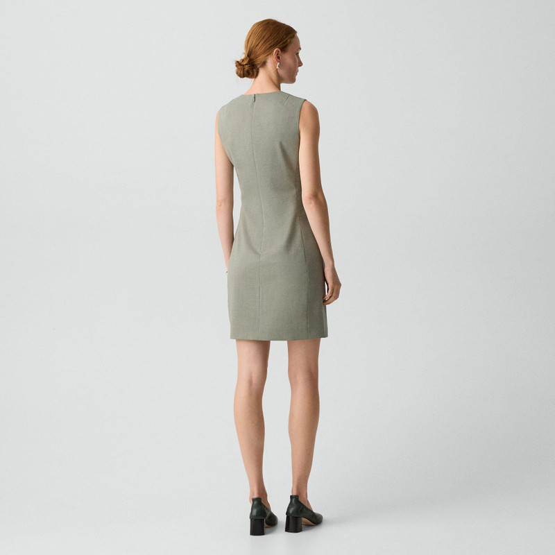 Theory Sleeveless Fitted Dress in Wool Gabardine outlook