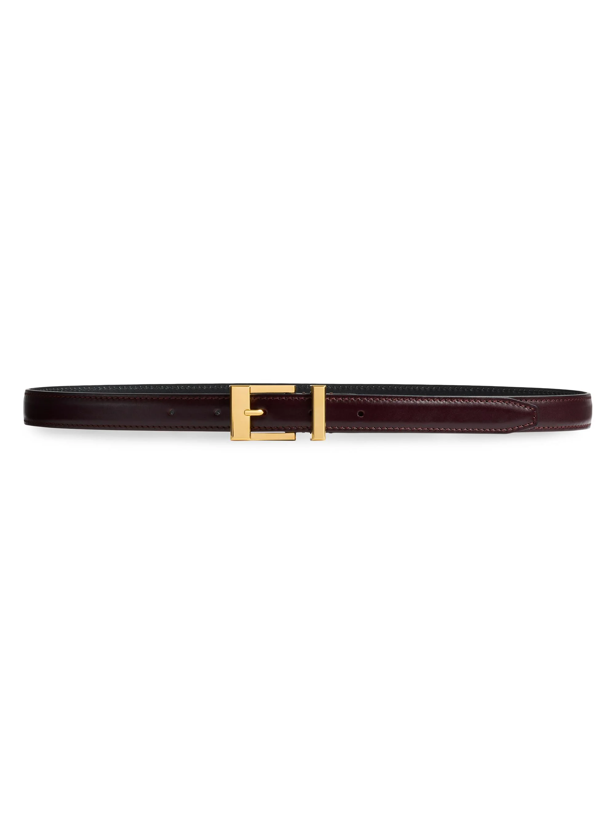 Women's Manhattan Leather Belt - Bordeaux - 1