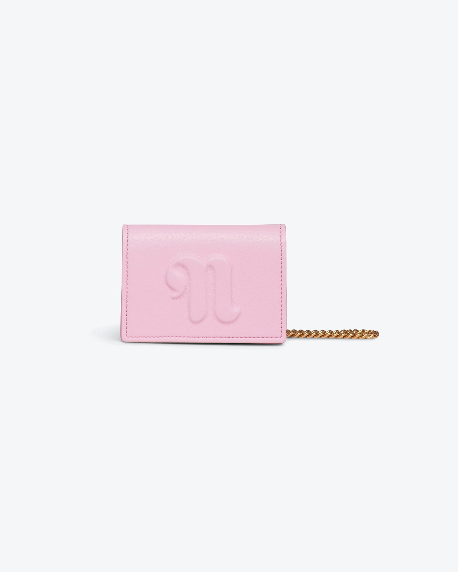 THE CONCERTINA MINI - Alt-nappa chain-trimmed cardholder - Pink - 4