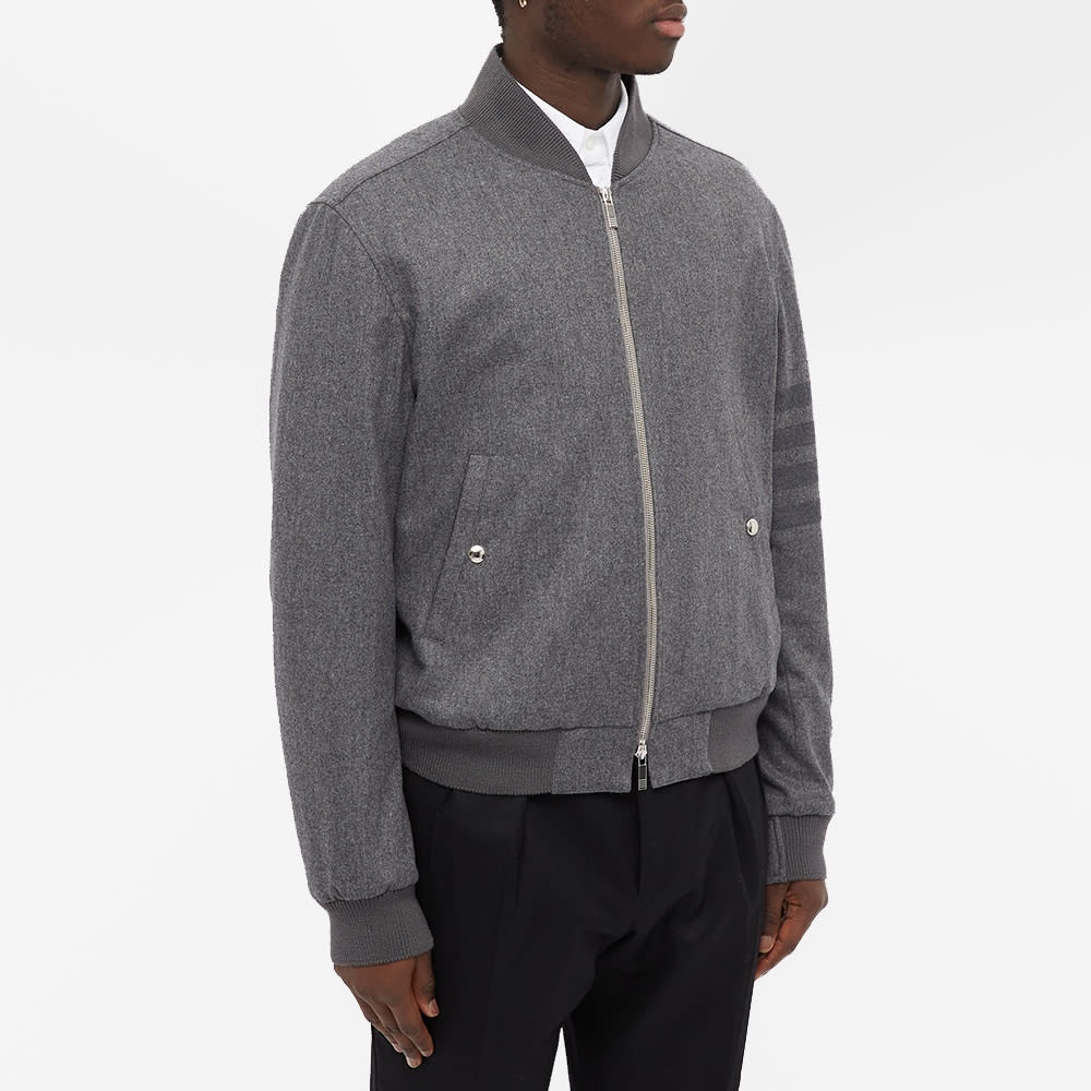 Thom Browne Four Bar Flannel Bomber Jacket - 4