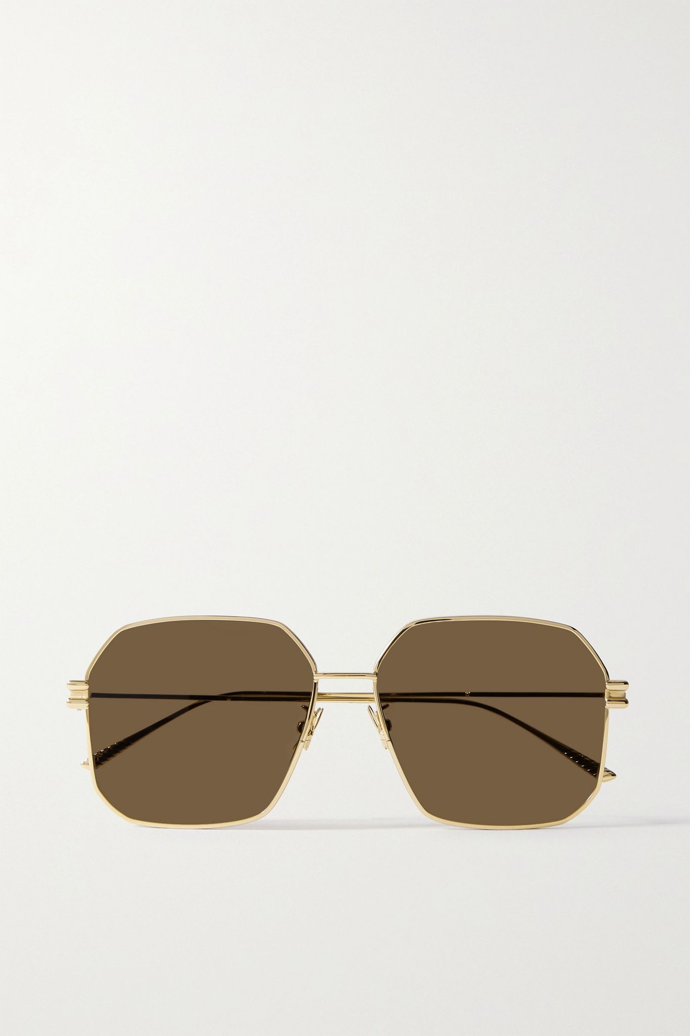 Hexagon-frame gold-tone sunglasses - 1