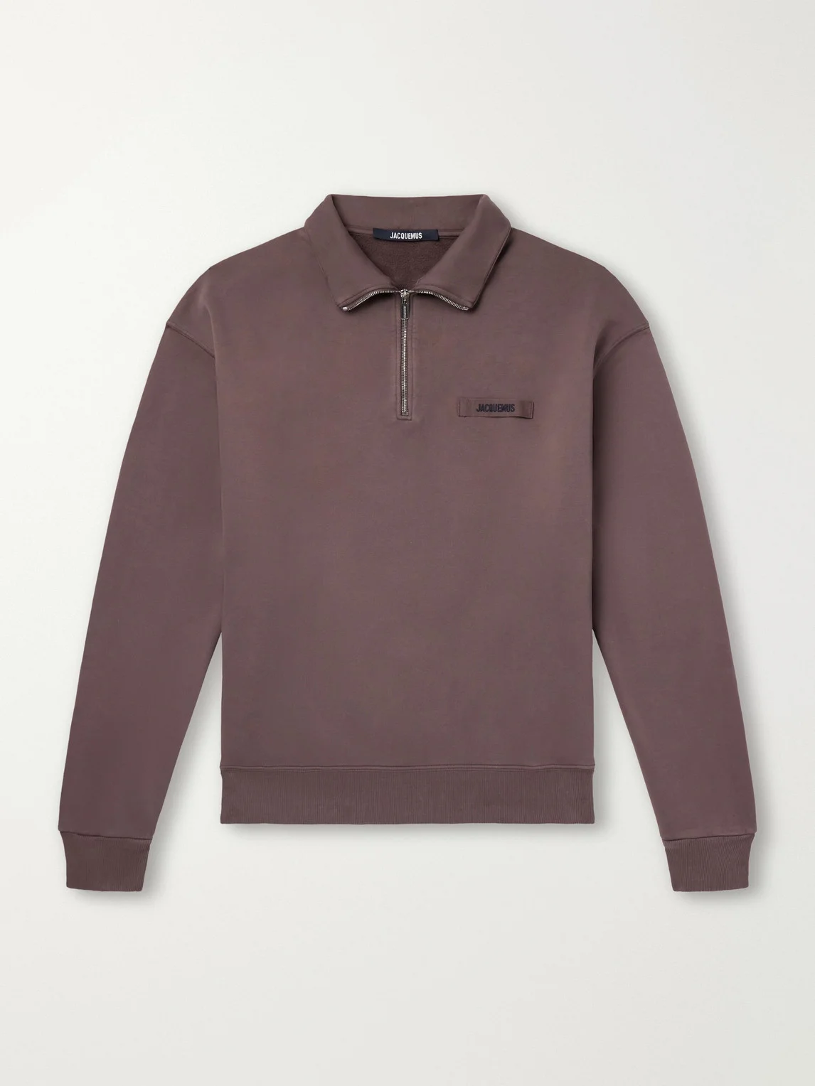 Logo-Appliquéd Cotton-Jersey Half-Zip Sweatshirt - 1
