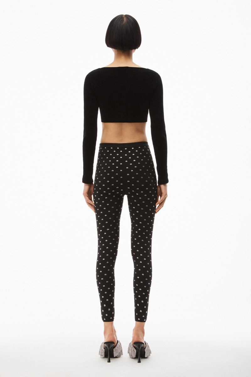 hotfix logo legging in crystal nylon 4