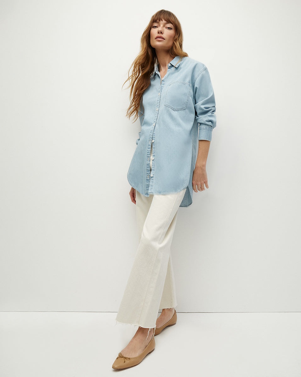 MAYA CHAMBRAY BUTTON-DOWN SHIRT - 4