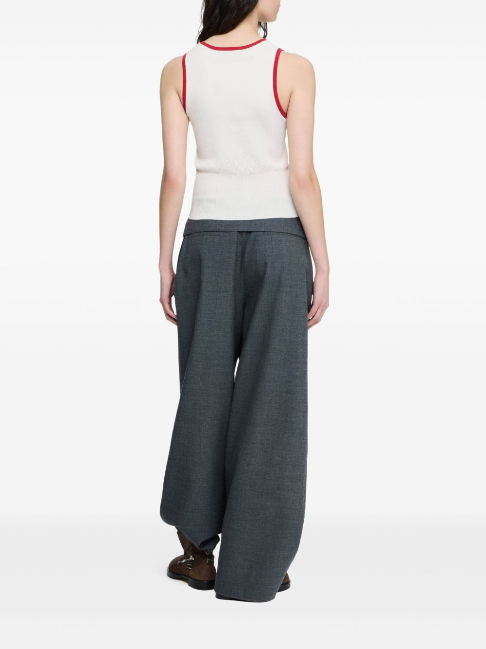 contrasting-trim tank top - 3