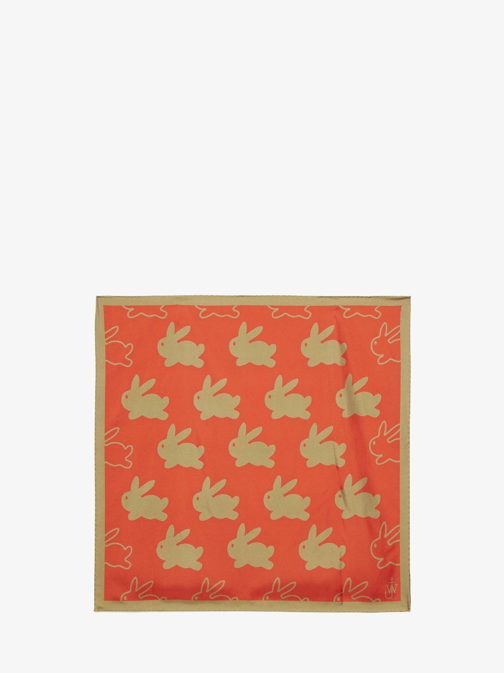 SILK SCARF WITH BUNNY MOTIF - 1