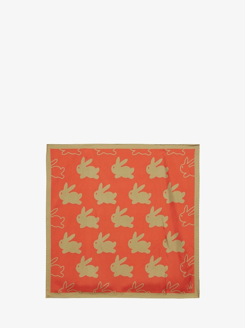 SILK SCARF WITH BUNNY MOTIF 1