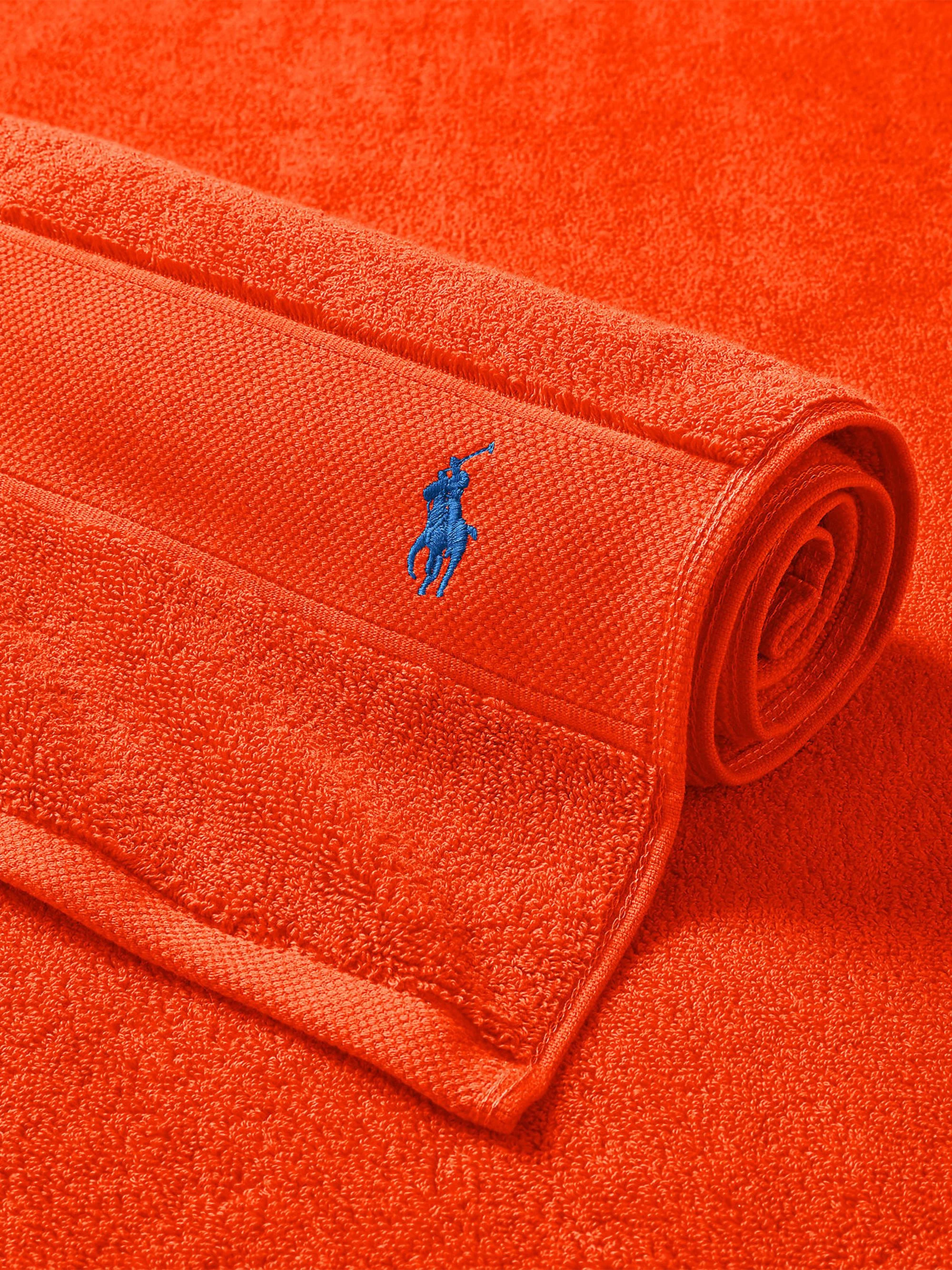 Polo Player Cotton Bath Mat - Sailing Orange - 1